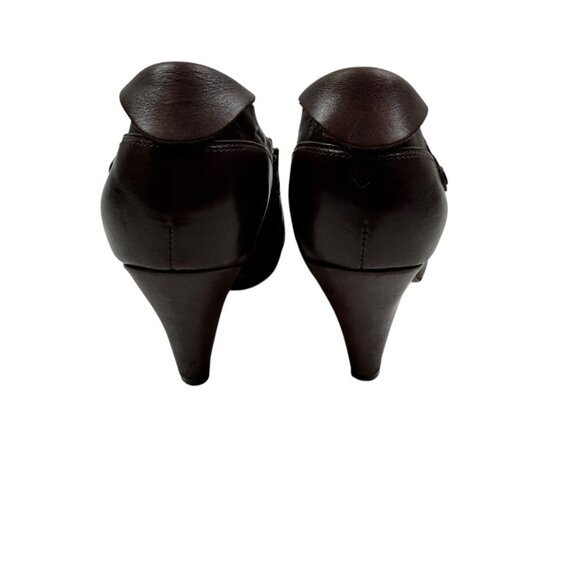 Indigo Retro Vibes Buttery Soft Brown Leather Shootie/Bootie Heels Women's SZ 5 - Picture 5 of 10